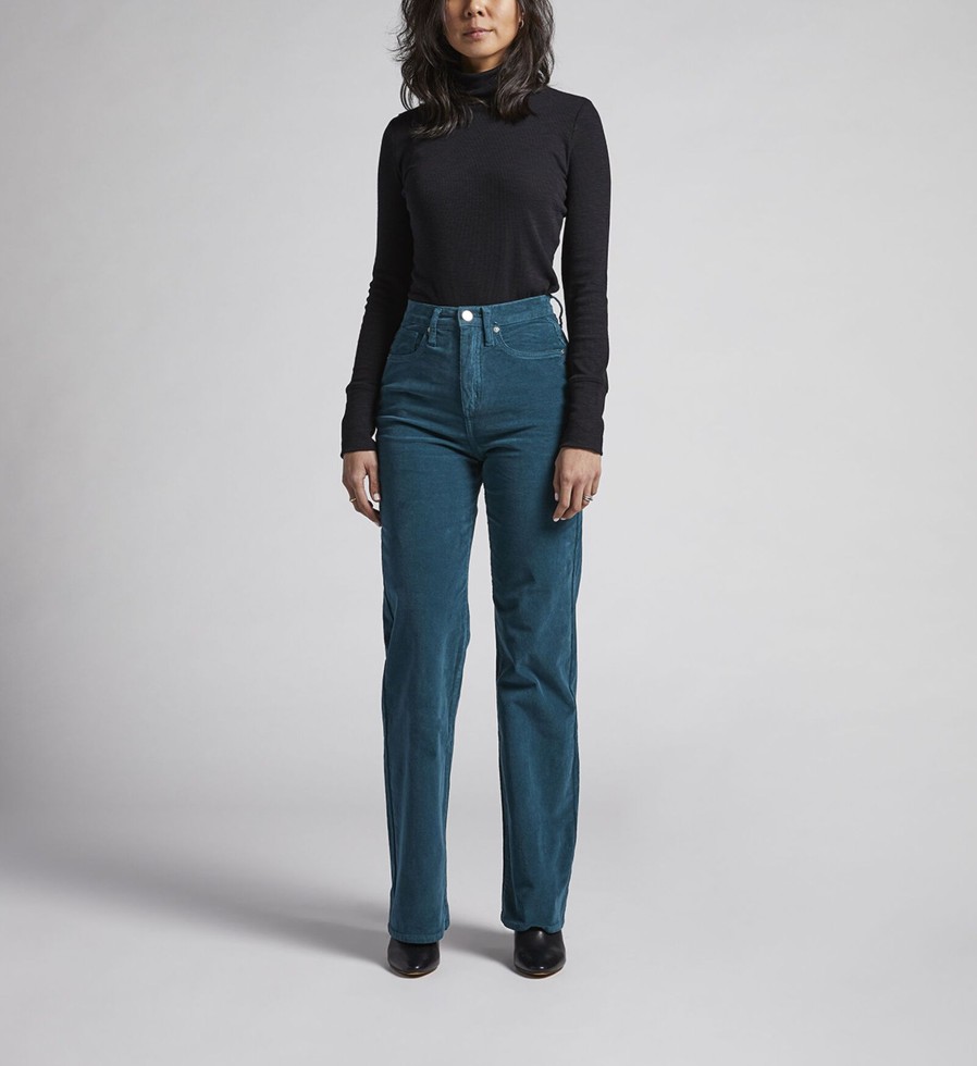 Women Silver Jeans | Highly Desirable High Rise Trouser Leg Pants