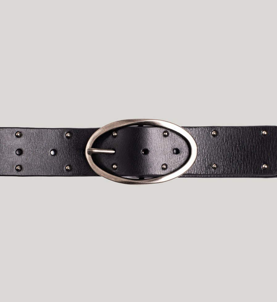 Plus Silver Jeans | Womens Genuine Leather Studded Belt