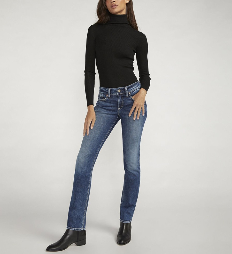 Women Silver Jeans | Britt Low Rise Straight Leg Jeans