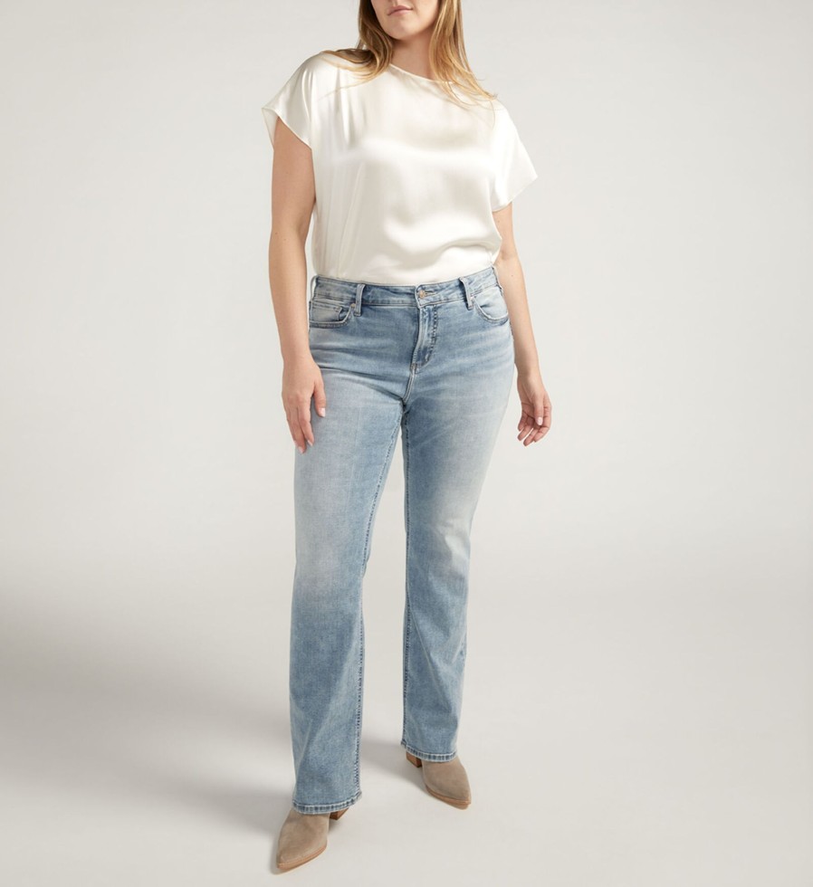 Plus Silver Jeans | Elyse Mid Rise Slim Bootcut Jeans Plus Size