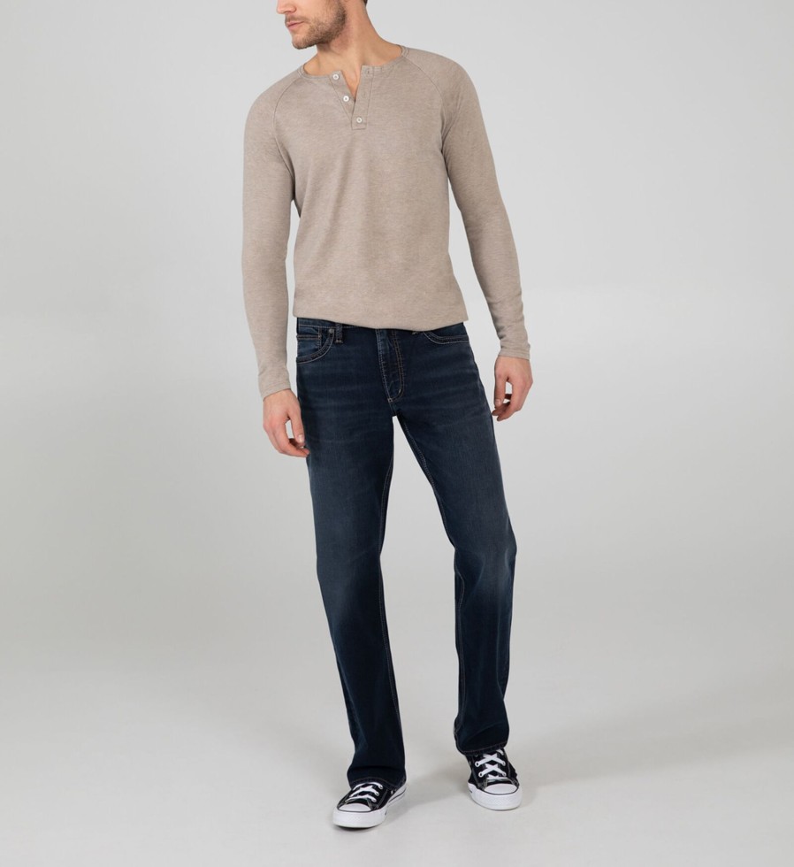 Men Silver Jeans | Zac Relaxed Fit Straight Leg Jeans