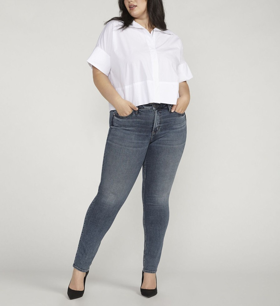 Plus Silver Jeans | Most Wanted Mid Rise Straight Leg Jeans Plus Size