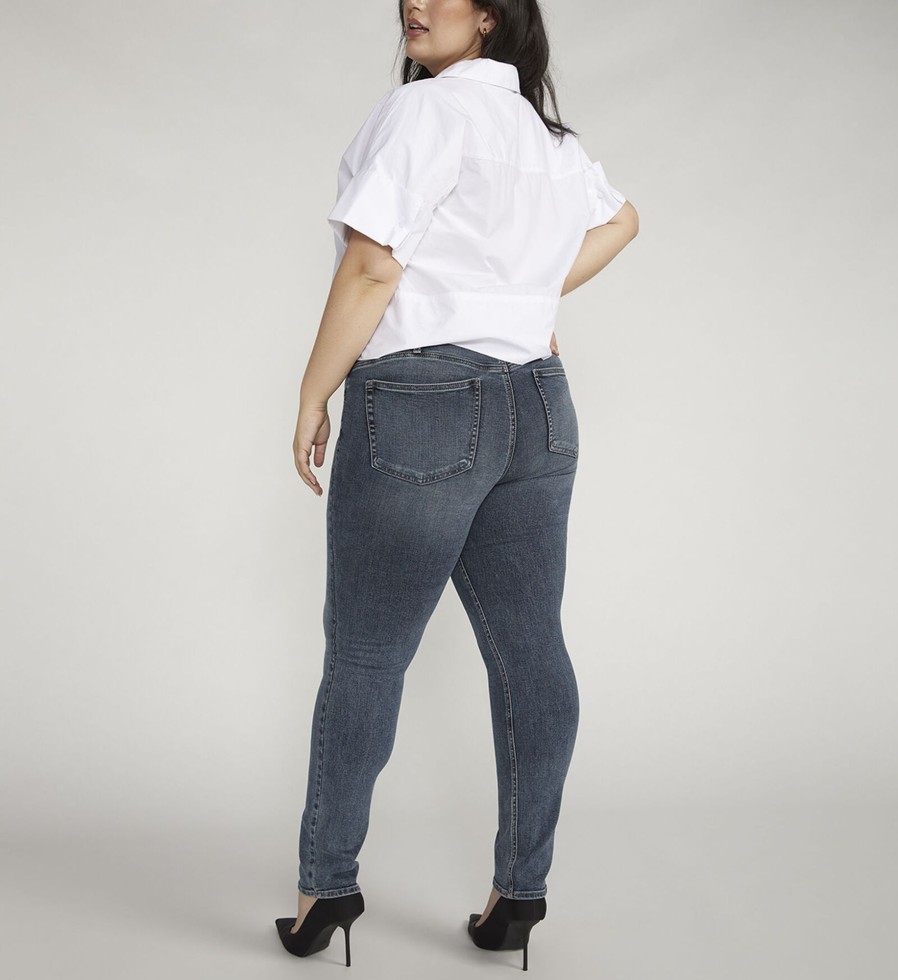 Plus Silver Jeans | Most Wanted Mid Rise Straight Leg Jeans Plus Size