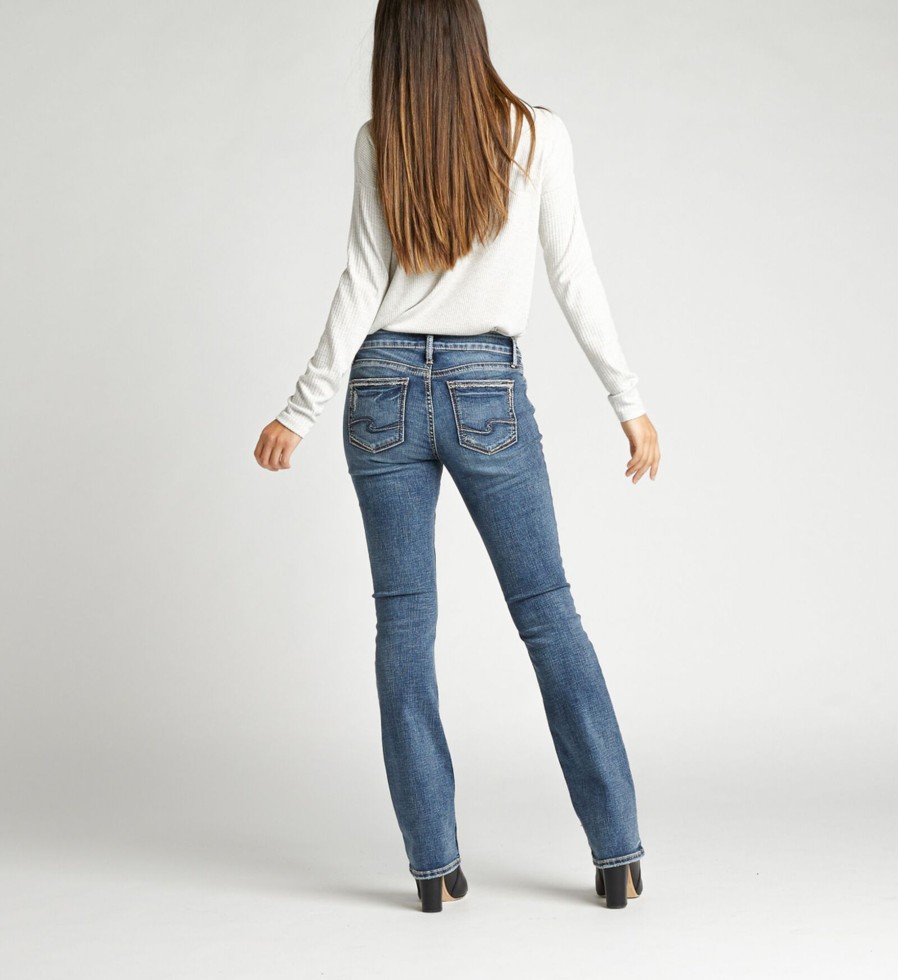 Women Silver Jeans | Elyse Mid Rise Slim Bootcut Jeans