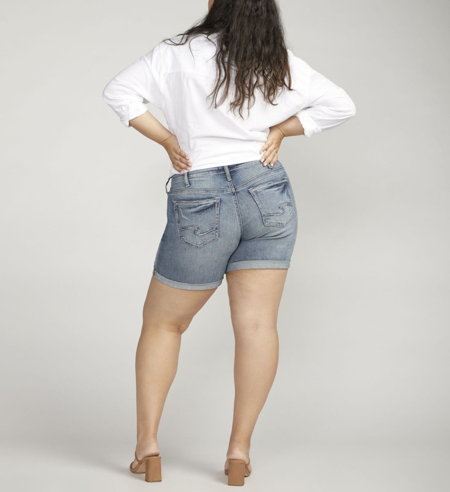 Plus Silver Jeans | Boyfriend Mid Rise Short Plus Size