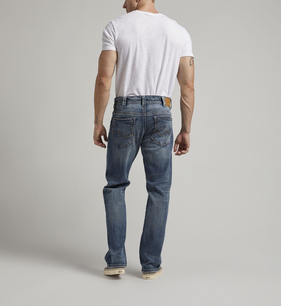 Men Silver Jeans | Gordie Loose Fit Straight Leg Jeans