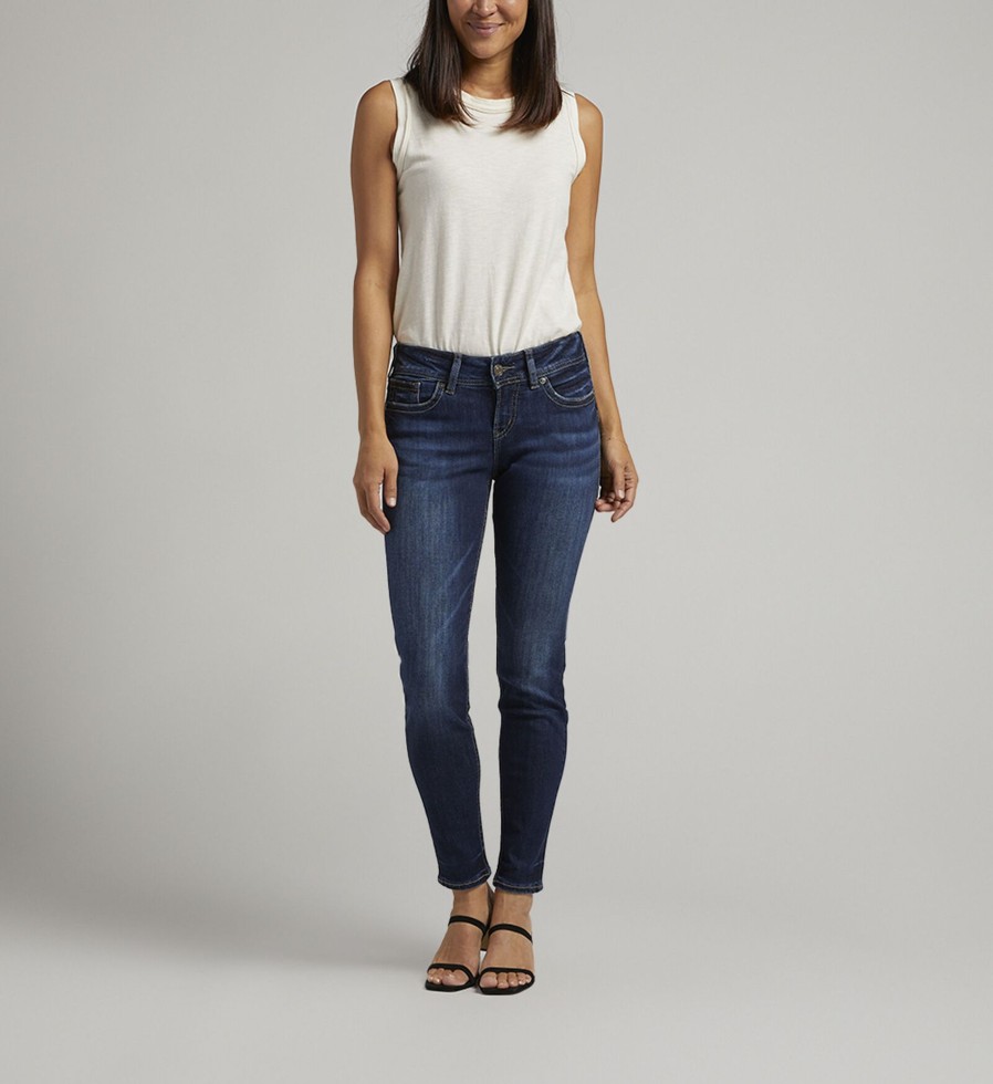 Women Silver Jeans | Suki Mid Rise Skinny Jeans