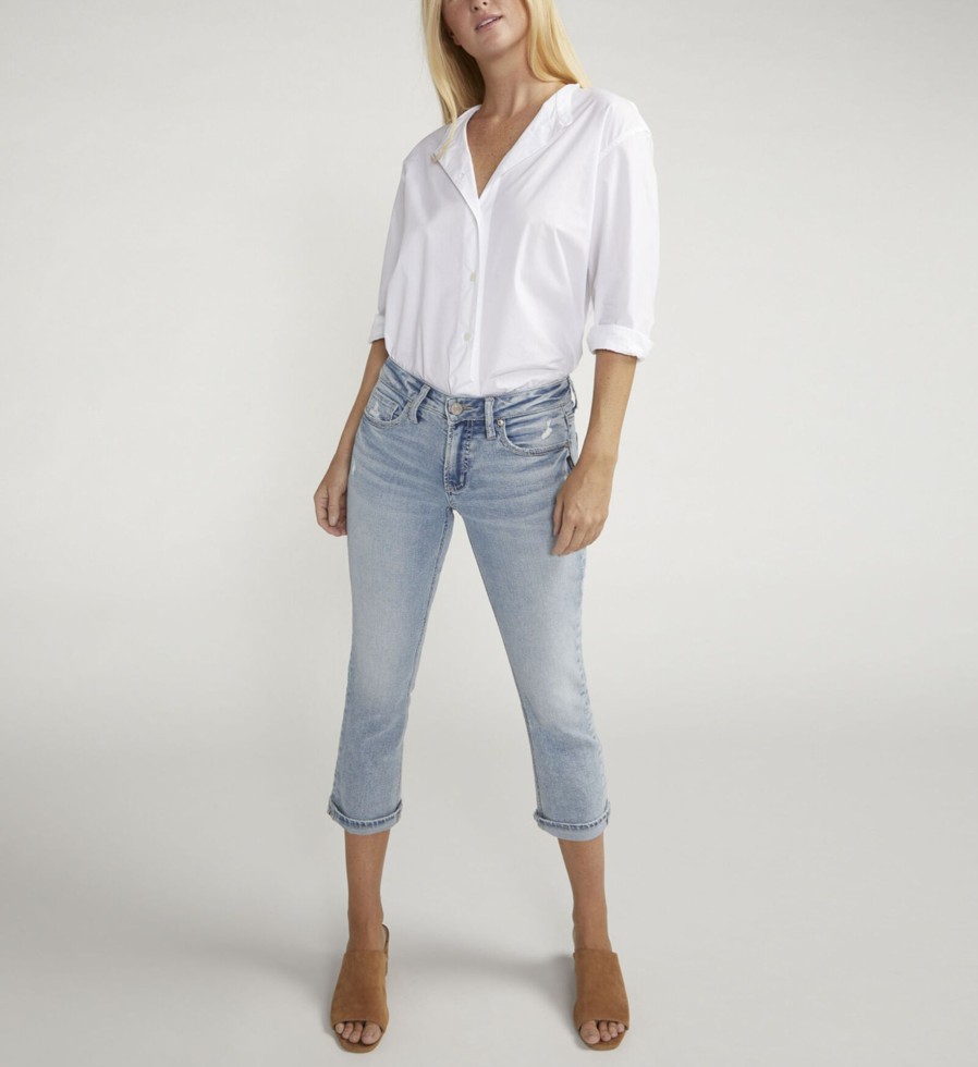 Women Silver Jeans | Britt Low Rise Capris