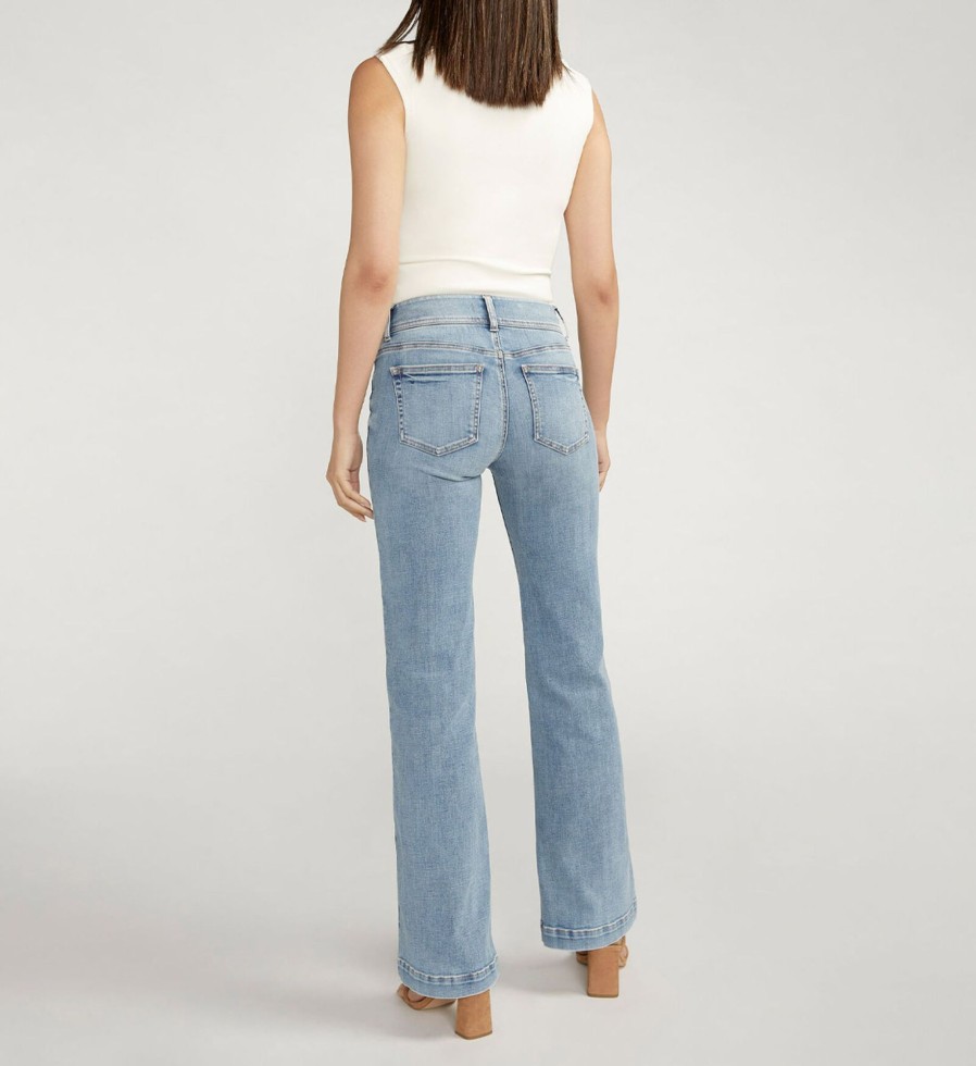 Women Silver Jeans | Suki Mid Rise Trouser Leg Jeans