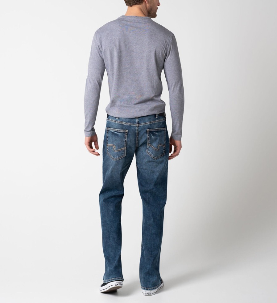 Men Silver Jeans | Zac Relaxed Fit Straight Leg Jeans