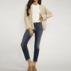 Women Silver Jeans | Boyfriend Mid Rise Slim Leg Jeans