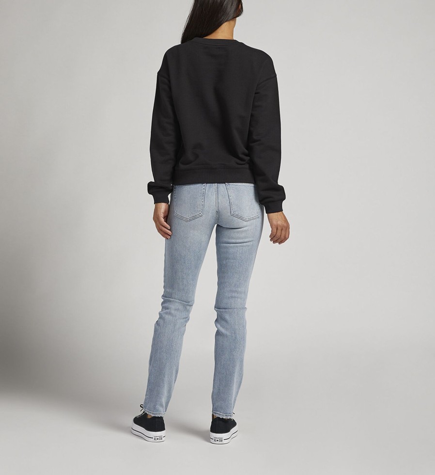 Women Silver Jeans | Womens Crewneck Sweatshirt