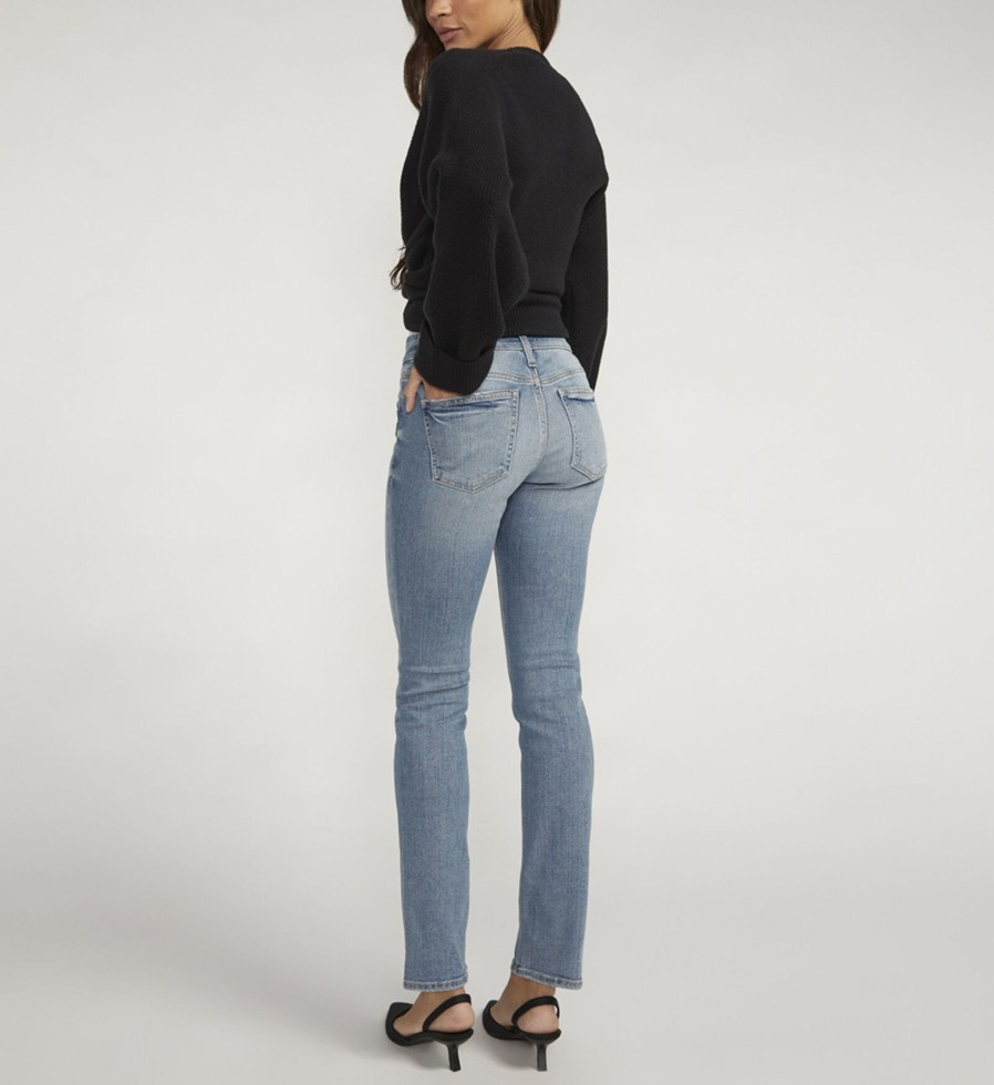 Women Silver Jeans | Suki Mid Rise Straight Leg Jeans