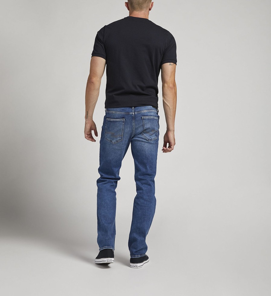 Men Silver Jeans | Infinite Fit Relaxed Straight Leg Jeans