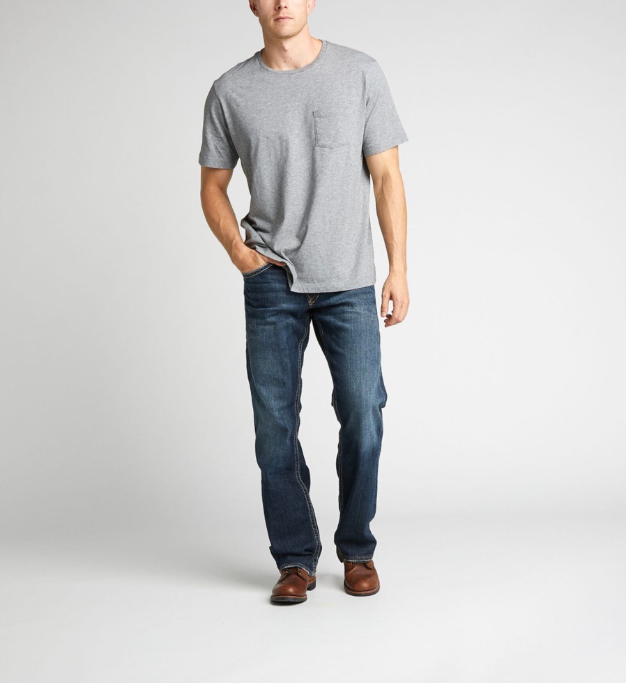 Men Silver Jeans | Zac Relaxed Fit Straight Leg Jeans