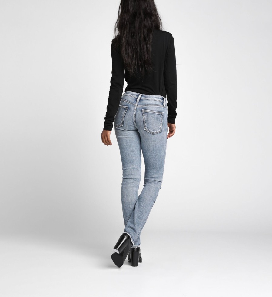 Women Silver Jeans | Suki Mid Rise Straight Leg Jeans