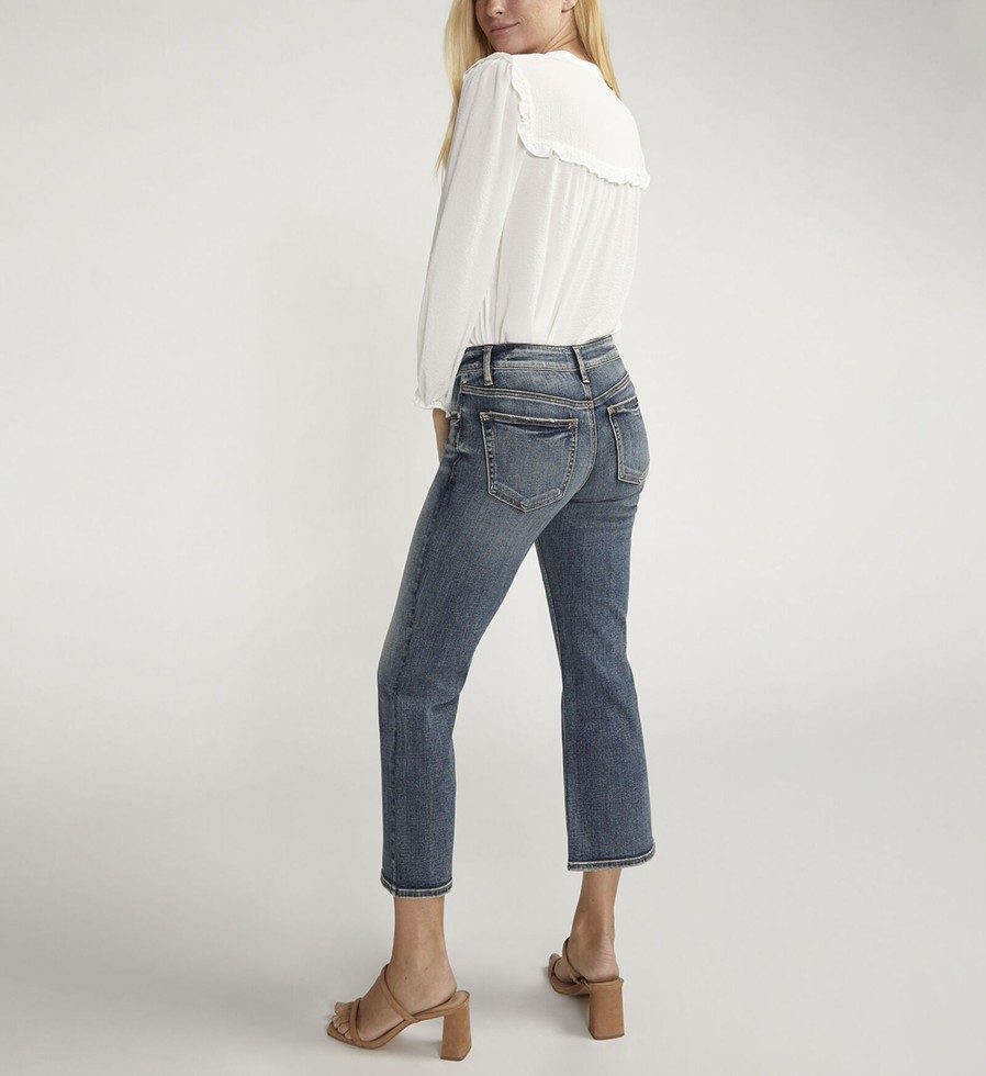 Women Silver Jeans | Suki Mid Rise Cropped Flare Jeans