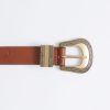 Plus Silver Jeans | Western Leather Womens Belt