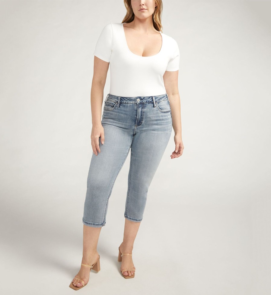 Plus Silver Jeans | Suki Mid Rise Capri Plus Size