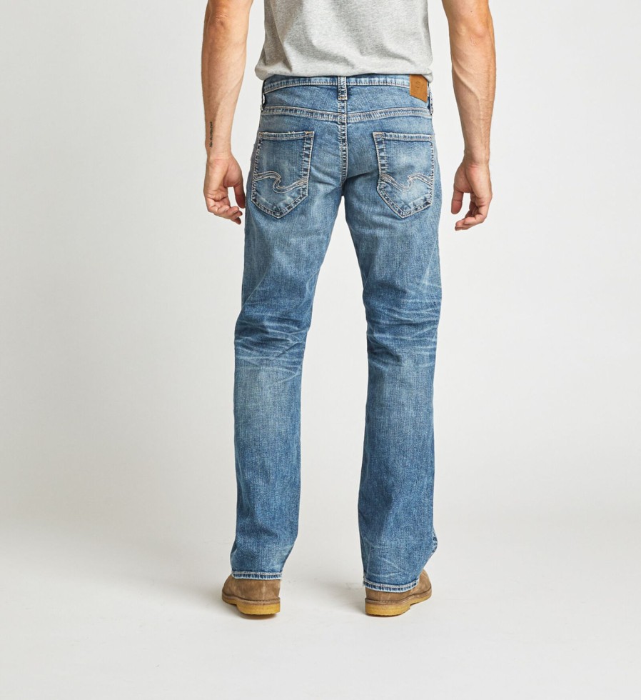 Men Silver Jeans | Zac Relaxed Fit Straight Leg Jeans