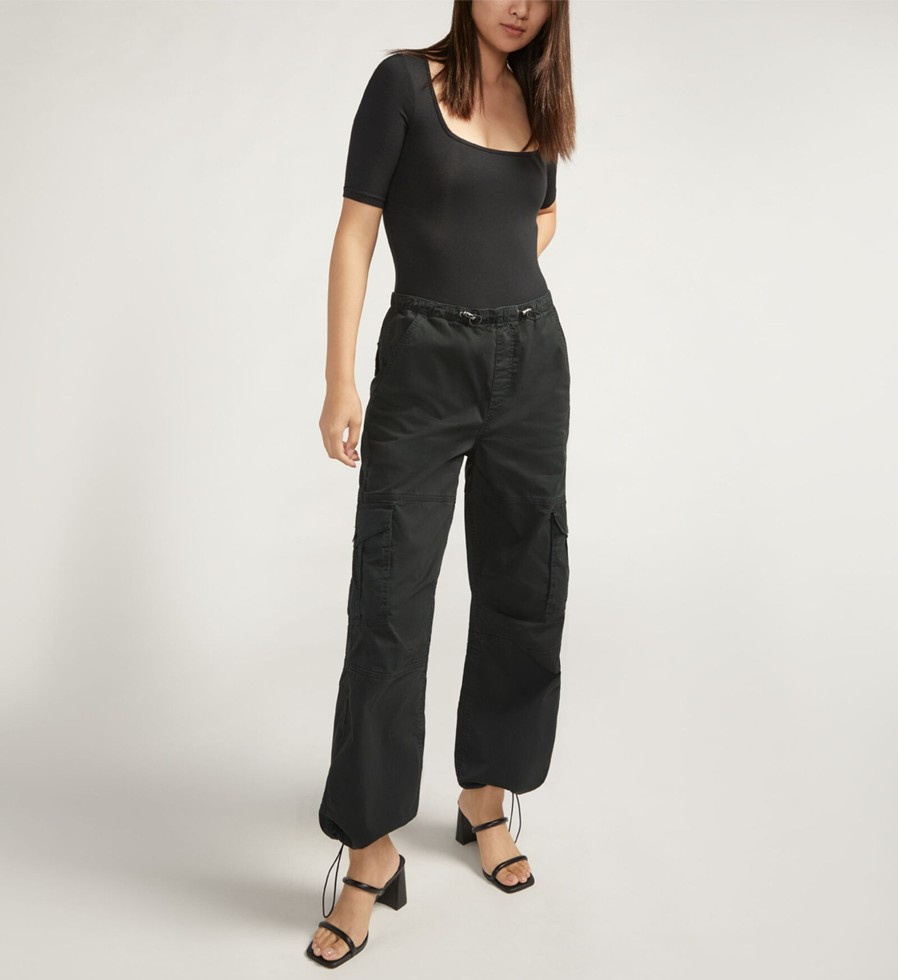 Women Silver Jeans | Parachute Cargo Pant