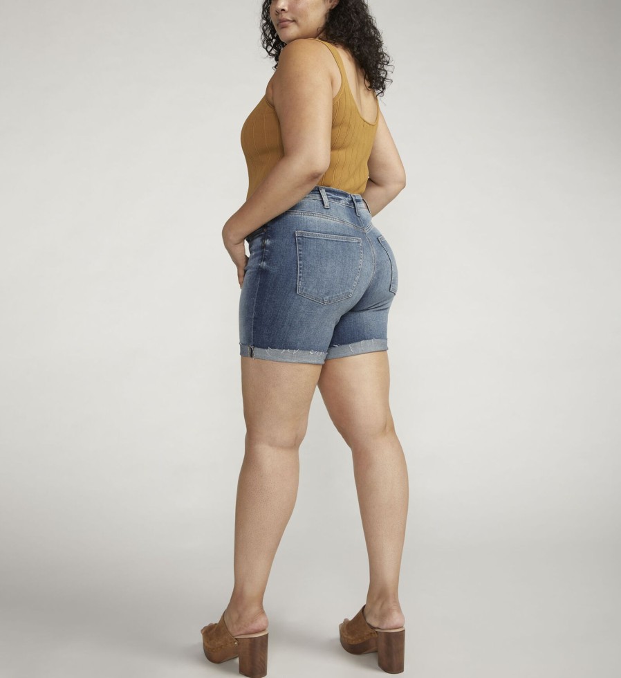 Plus Silver Jeans | Sure Thing High Rise Long Short Plus Size