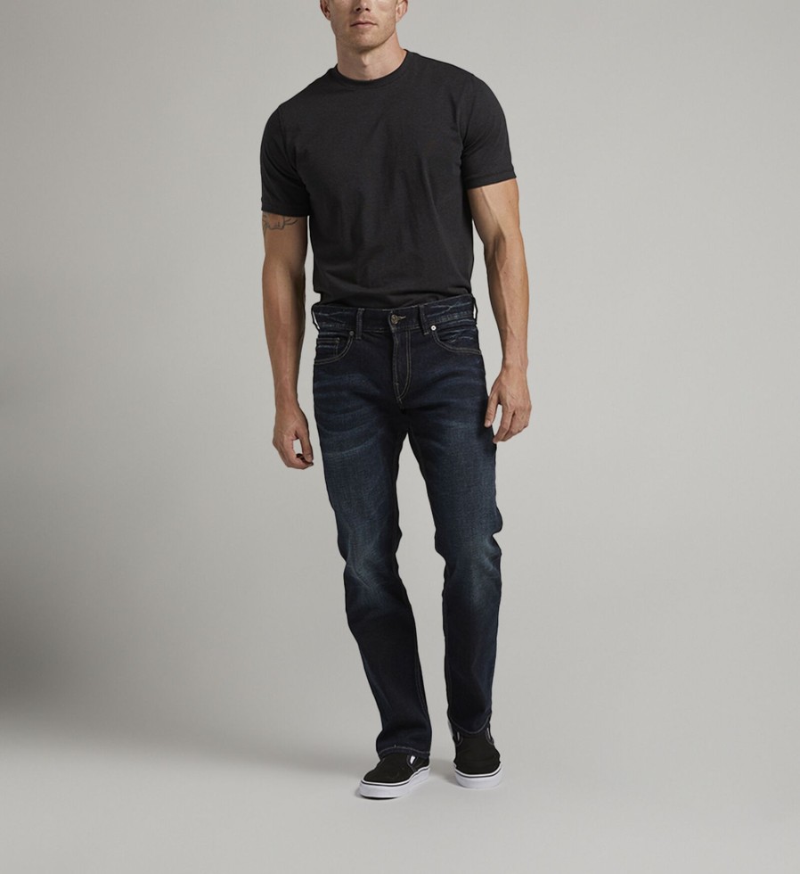 Men Silver Jeans | Allan Classic Fit Straight Leg Jeans