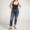 Plus Silver Jeans | Boyfriend Mid Rise Slim Leg Jeans Plus Size