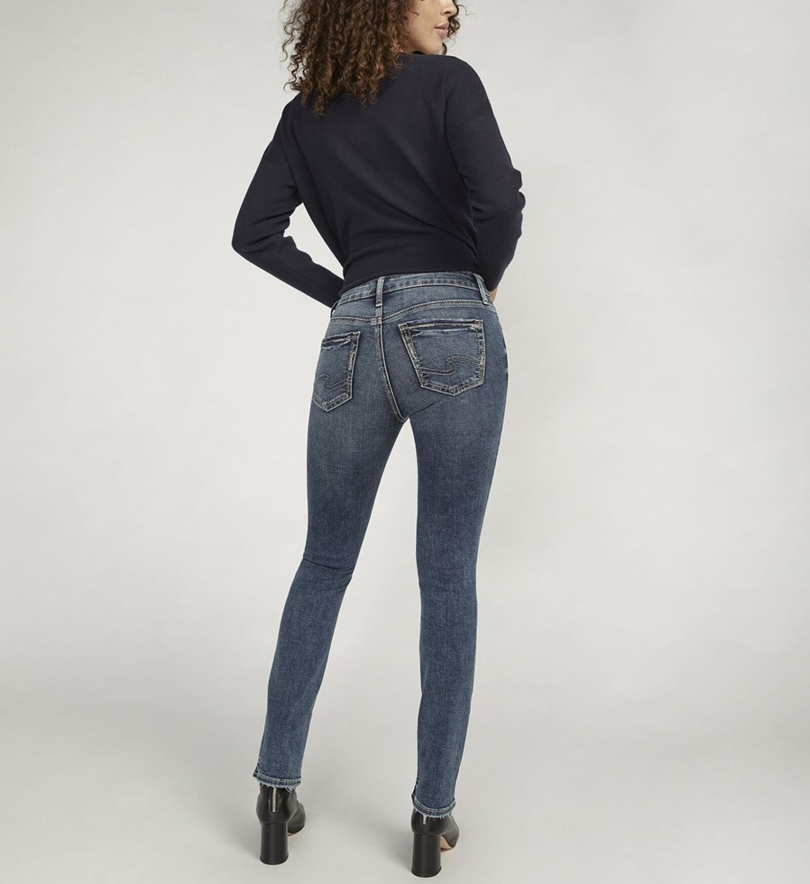 Women Silver Jeans | Suki Mid Rise Straight Leg Jeans