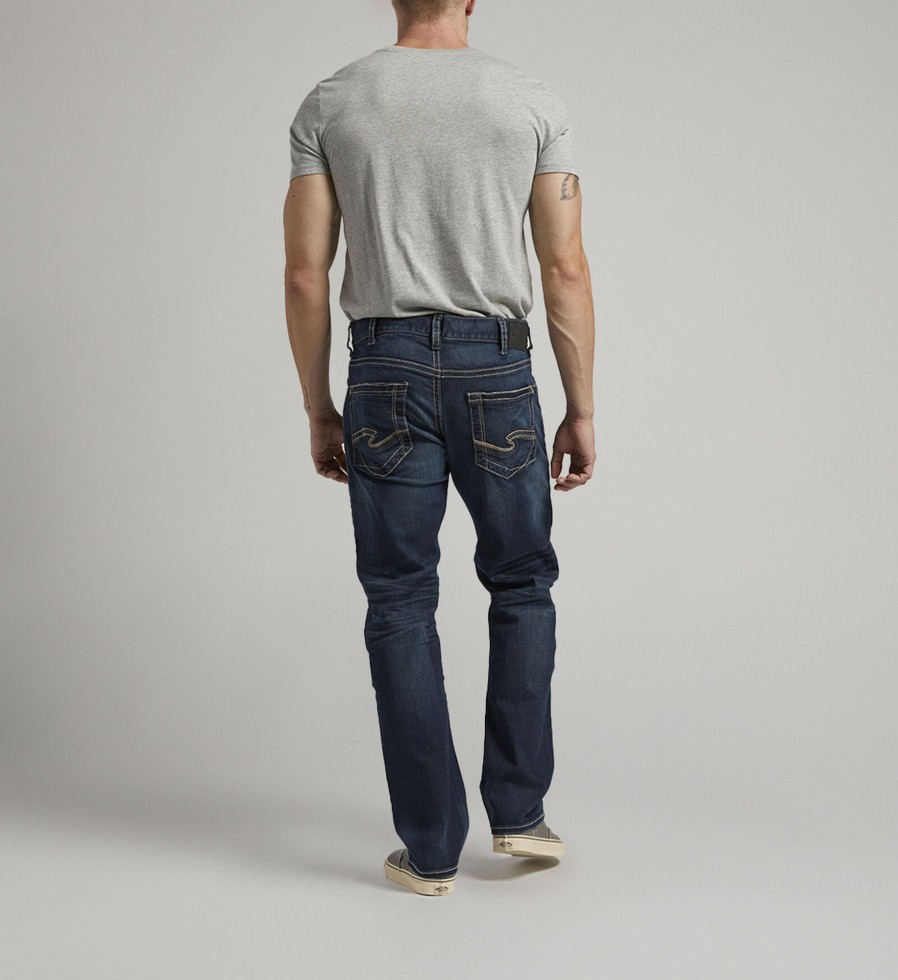 Men Silver Jeans | Eddie Relaxed Fit Tapered Leg Jeans