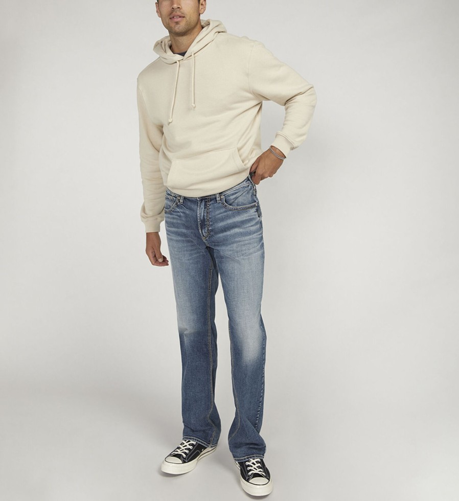 Men Silver Jeans | Zac Relaxed Fit Straight Leg Jeans