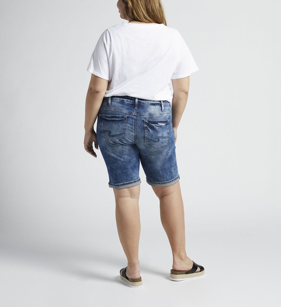 Plus Silver Jeans | Elyse Mid Rise Bermuda Short Plus Size