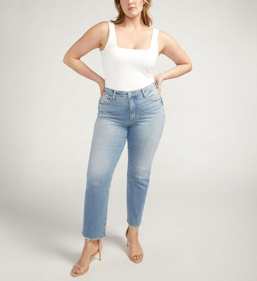 Plus Silver Jeans | Isbister High Rise Straight Leg Jeans Plus Size