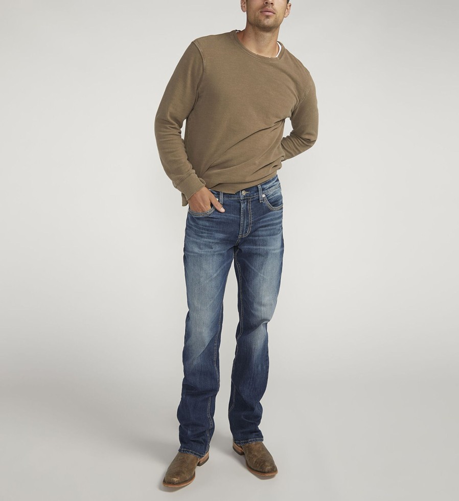 Men Silver Jeans | Jace Slim Fit Bootcut Jeans