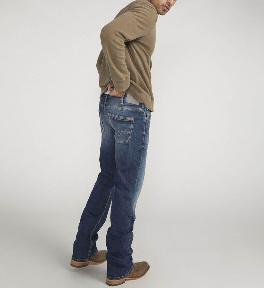 Men Silver Jeans | Jace Slim Fit Bootcut Jeans