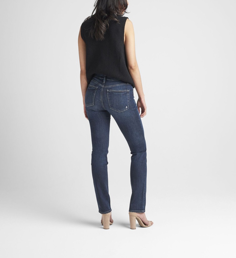 Women Silver Jeans | Most Wanted Mid Rise Straight Leg Jeans