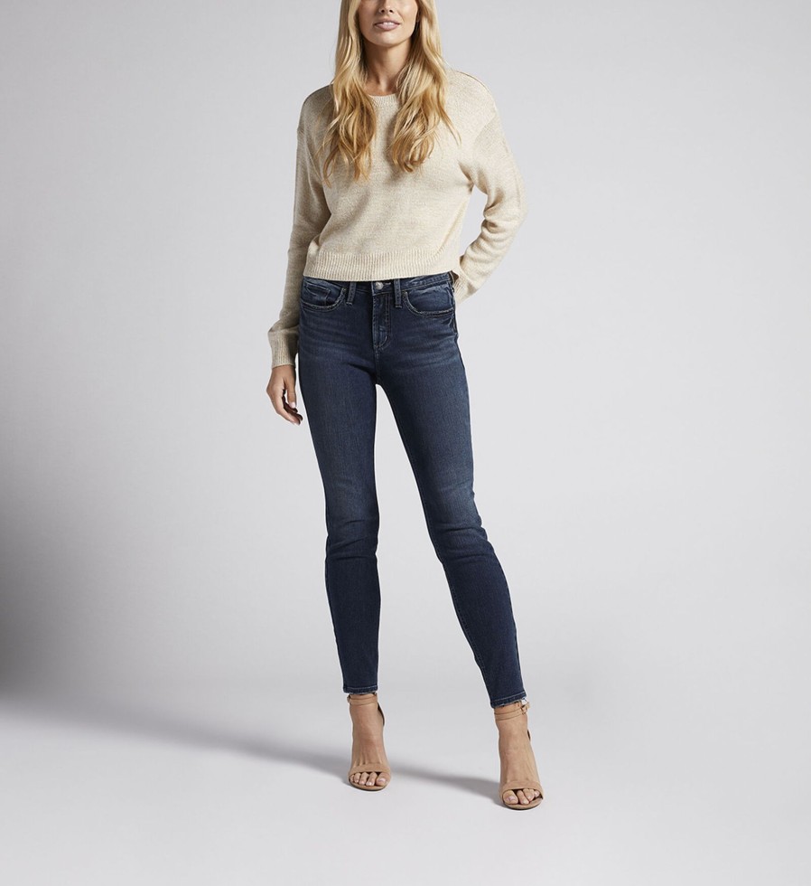 Women Silver Jeans | Suki Mid Rise Skinny Jeans