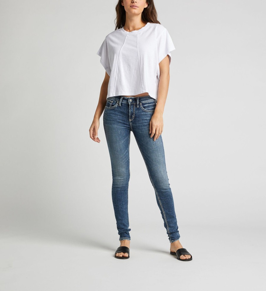 Women Silver Jeans | Avery High Rise Skinny Leg Jeans