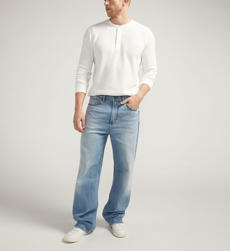 Men Silver Jeans | Big Guy Baggy Jeans