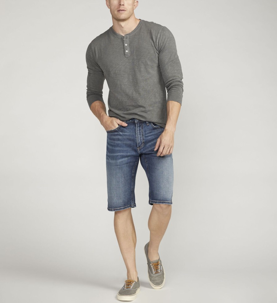 Men Silver Jeans | Gordie Relaxed Fit Short