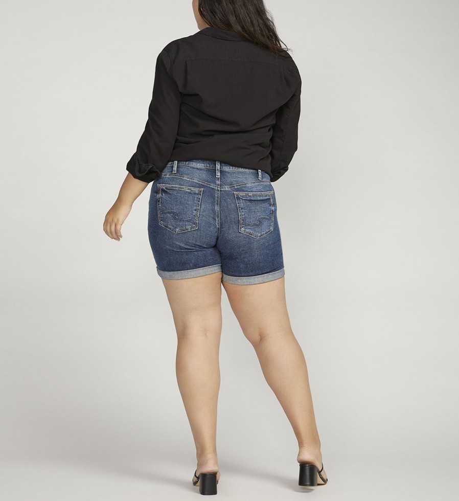 Plus Silver Jeans | Boyfriend Mid Rise Short Plus Size