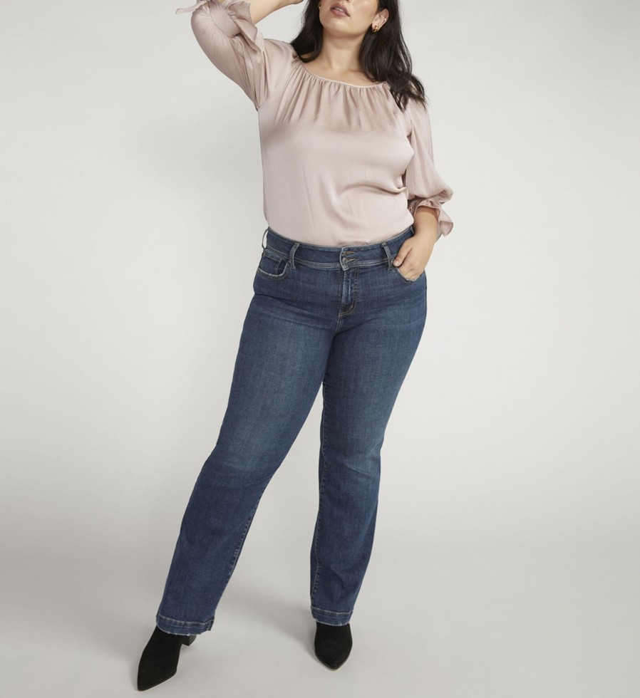 Plus Silver Jeans | Suki Mid Rise Trouser Leg Jeans Plus Size