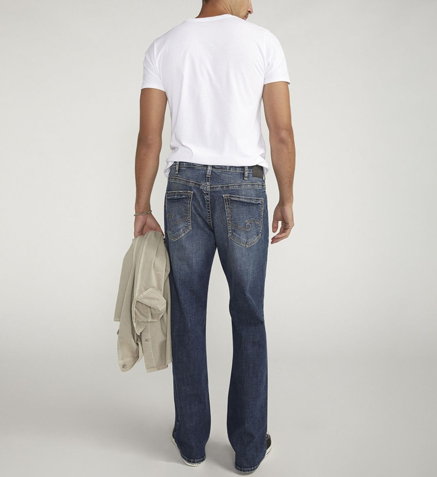 Men Silver Jeans | Gordie Relaxed Fit Straight Leg Jeans