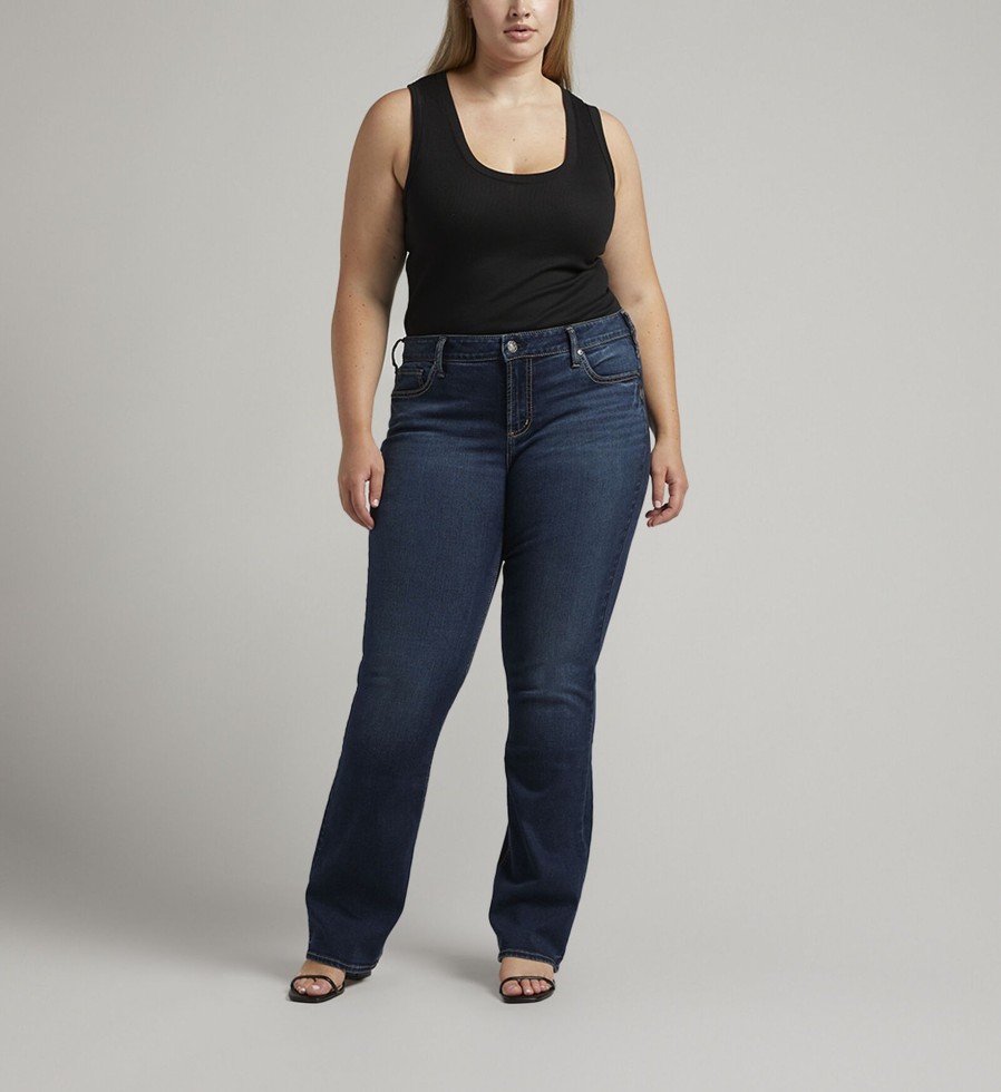 Plus Silver Jeans | Elyse Mid Rise Slim Bootcut Jeans Plus Size