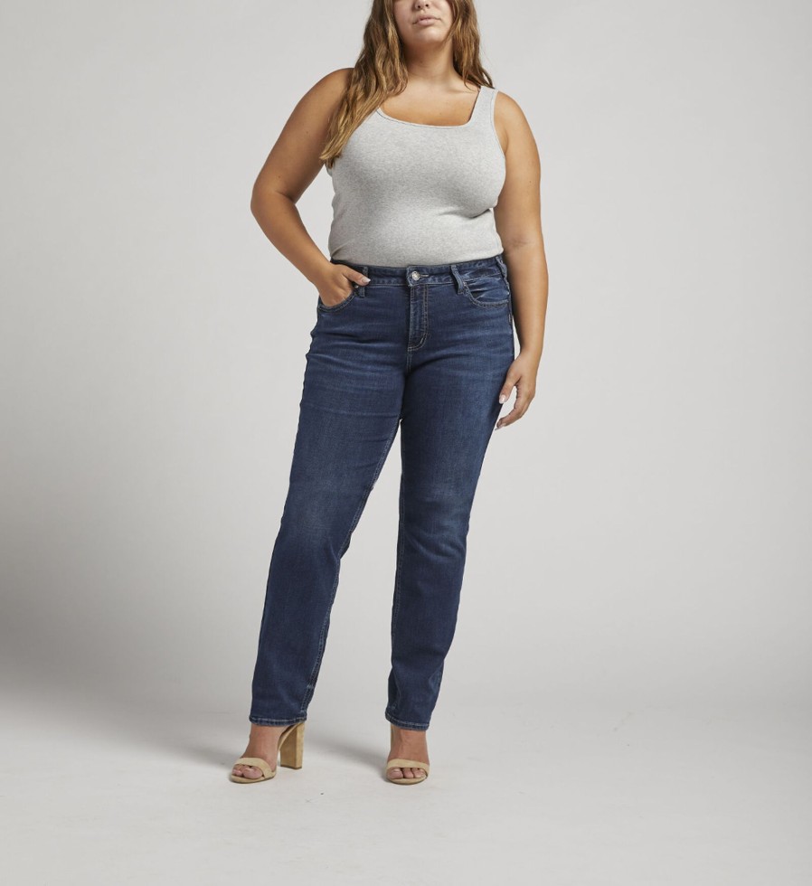 Plus Silver Jeans | Suki Mid Rise Straight Leg Jeans Plus Size