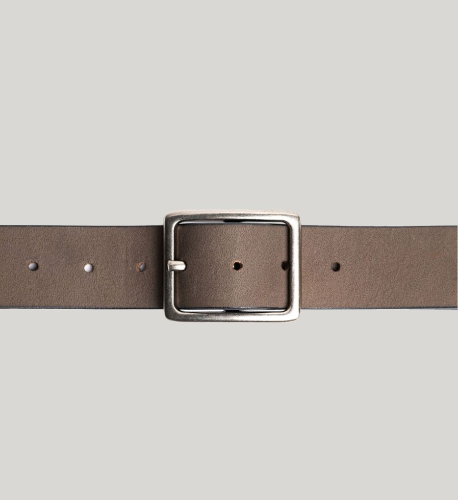 Men Silver Jeans | Mens Genuine Nubuck Leather Belt