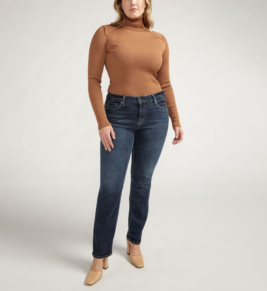 Plus Silver Jeans | Suki Mid Rise Straight Leg Jeans Plus Size