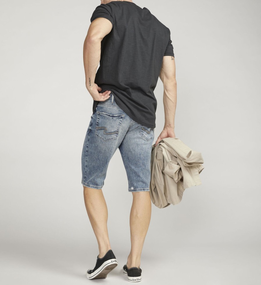 Men Silver Jeans | Gordie Relaxed Fit Short