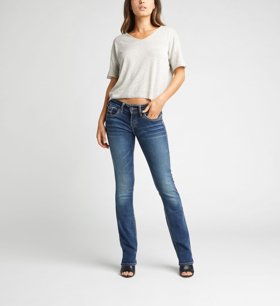 Women Silver Jeans | Suki Mid Rise Slim Bootcut Jeans