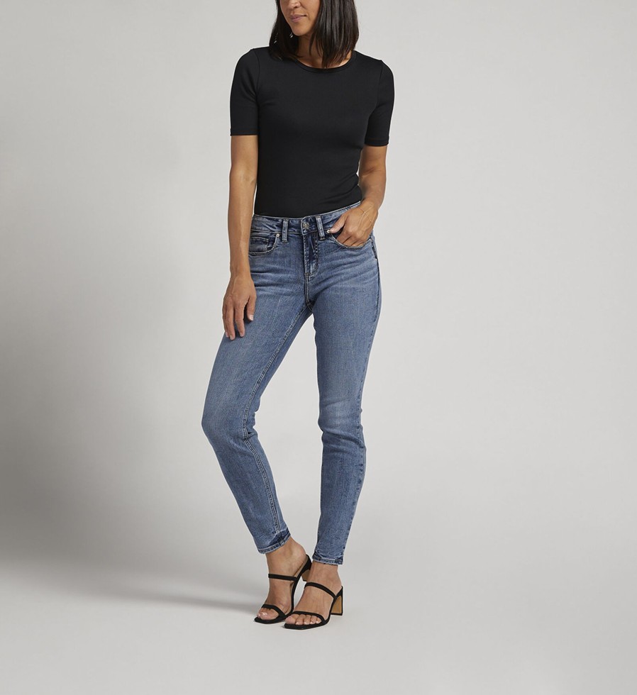 Women Silver Jeans | Suki Mid Rise Skinny Jeans